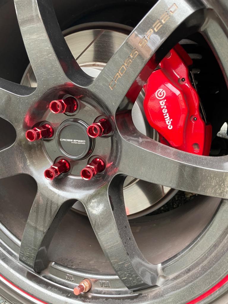 ホイールナット P1.25 レッド M12 48mm 貫通 スチール