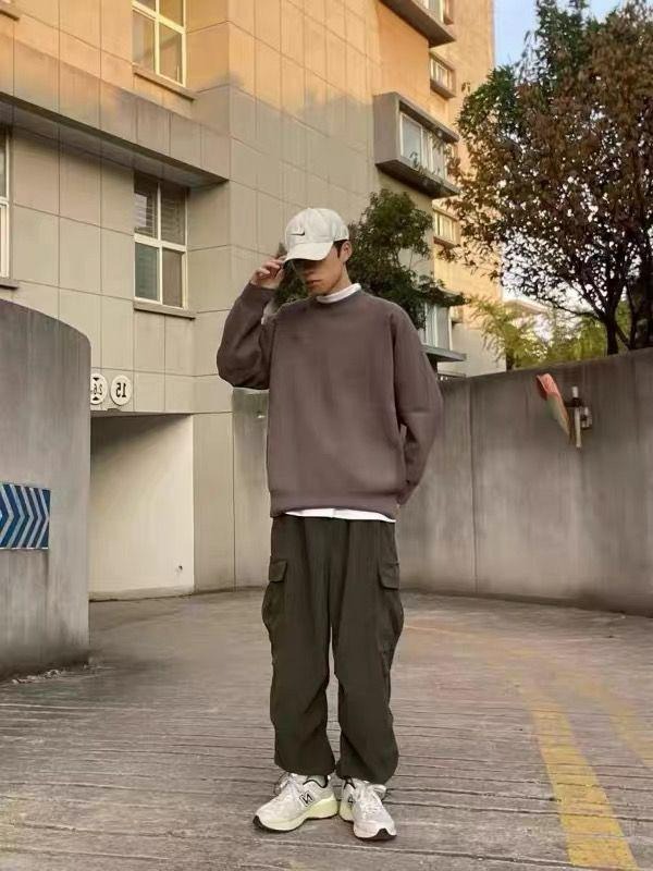 メンズ ワークパンツ コーデュロイ ワイド 無地 シンプル パンツ ゆったりL ラグスタイル LUXSTYLE 細コーデュロイワイドパンツ/ワイド