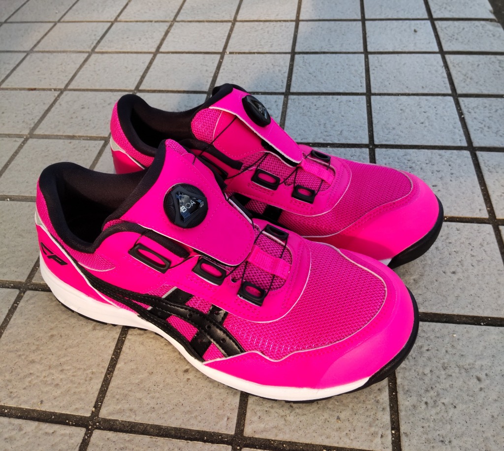 アシックス 安全靴 CP209 Boa 限定カラー 700 ピンクグロー×ブラック 