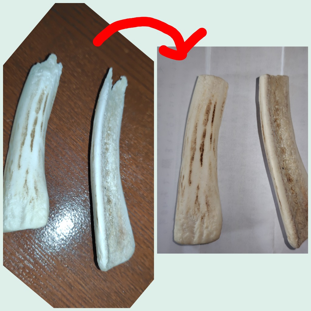 鹿の角 小型 犬 用 鹿角さん 半割り 2本セット 天然 無添加