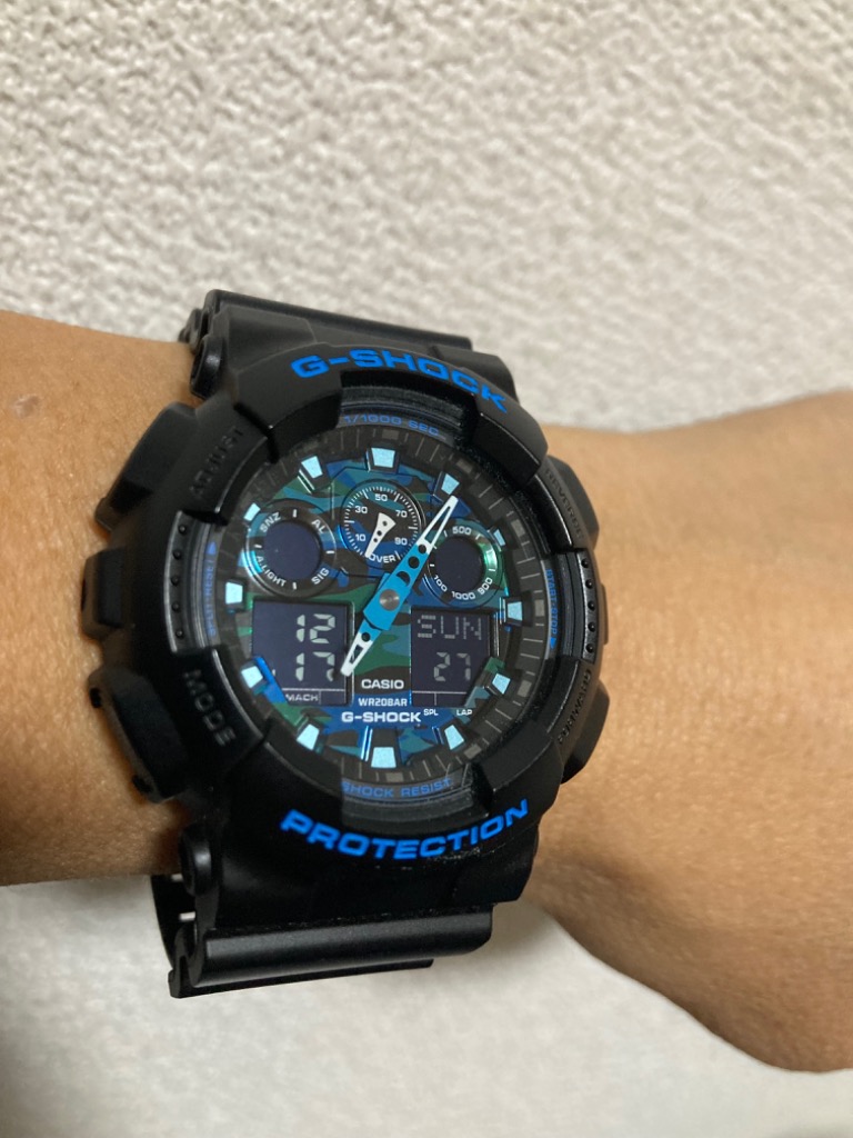 G-SHOCK GA-100CB-1AJF メンズ 腕時計 アナデジ ブラック ブルー 迷彩 