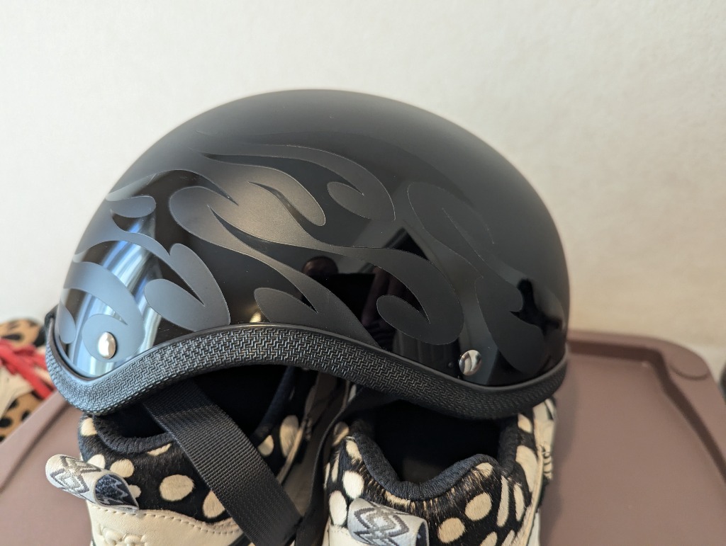 ハーフヘルメットスキャロップフレイムペイント