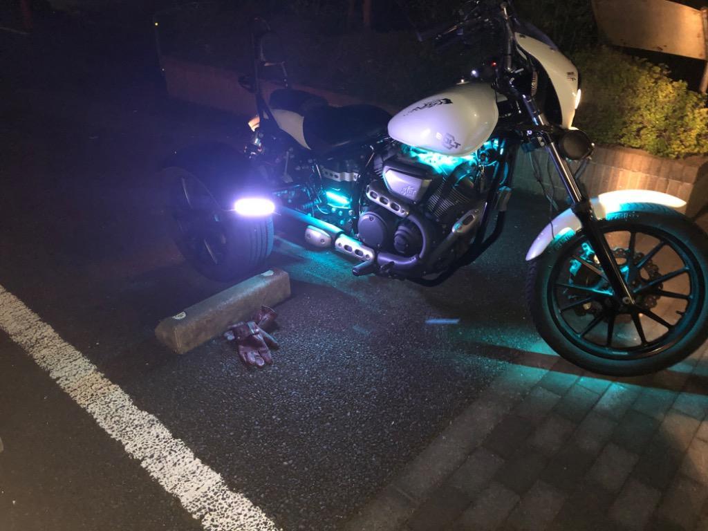 バイク用 RGB フルカラー LEDテープライト 12本 防水 17モード 明るさ