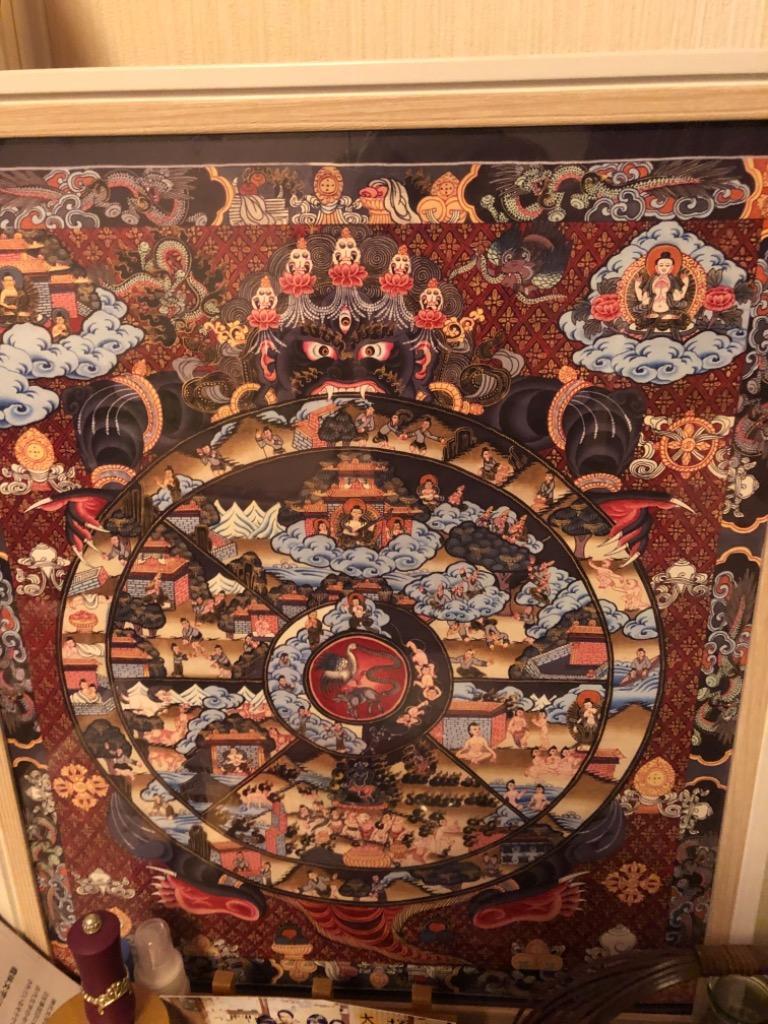 タンカ マンダラ 仏画 タンカのポスタ Wheel of existance