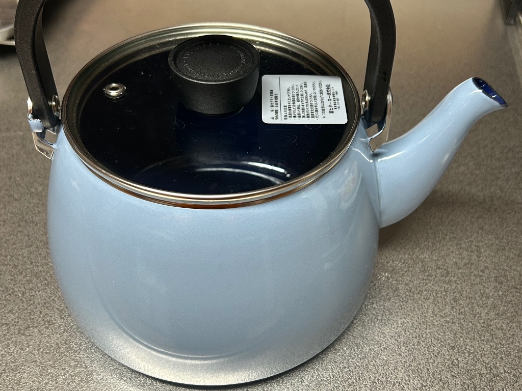 富士ホーロー ガラス蓋ケトル 2.5L（ガス火・IH対応）やかん ドリップ