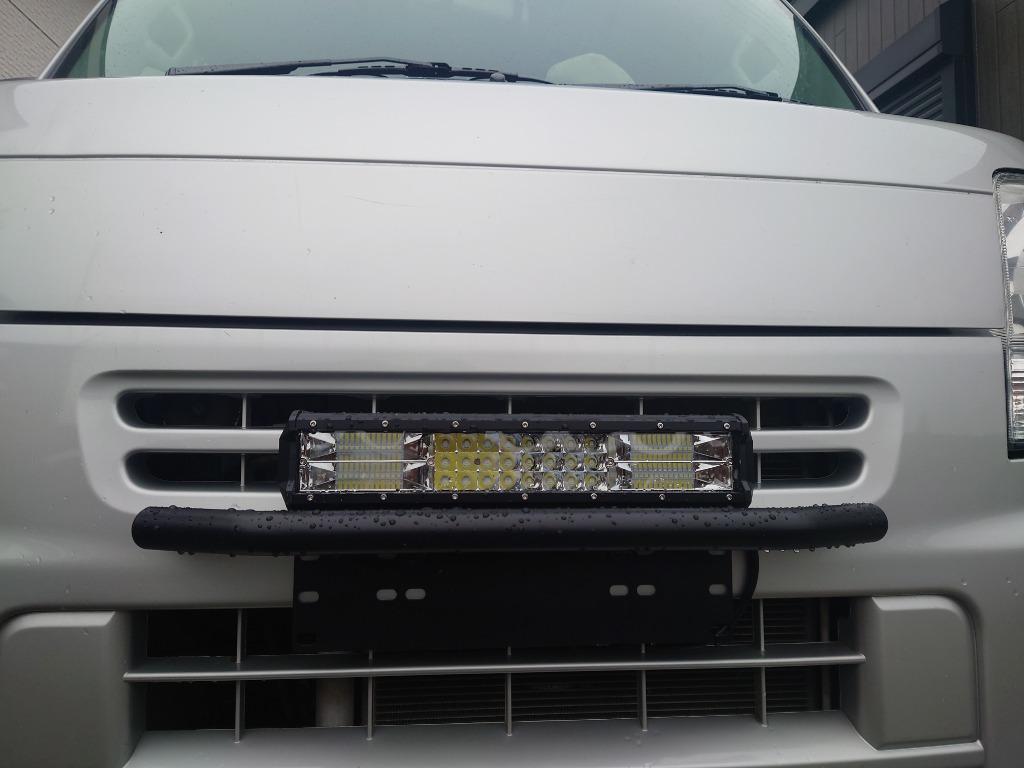 LED ライトバー 216W ナンバープレート アルミ 2点セット ブラック