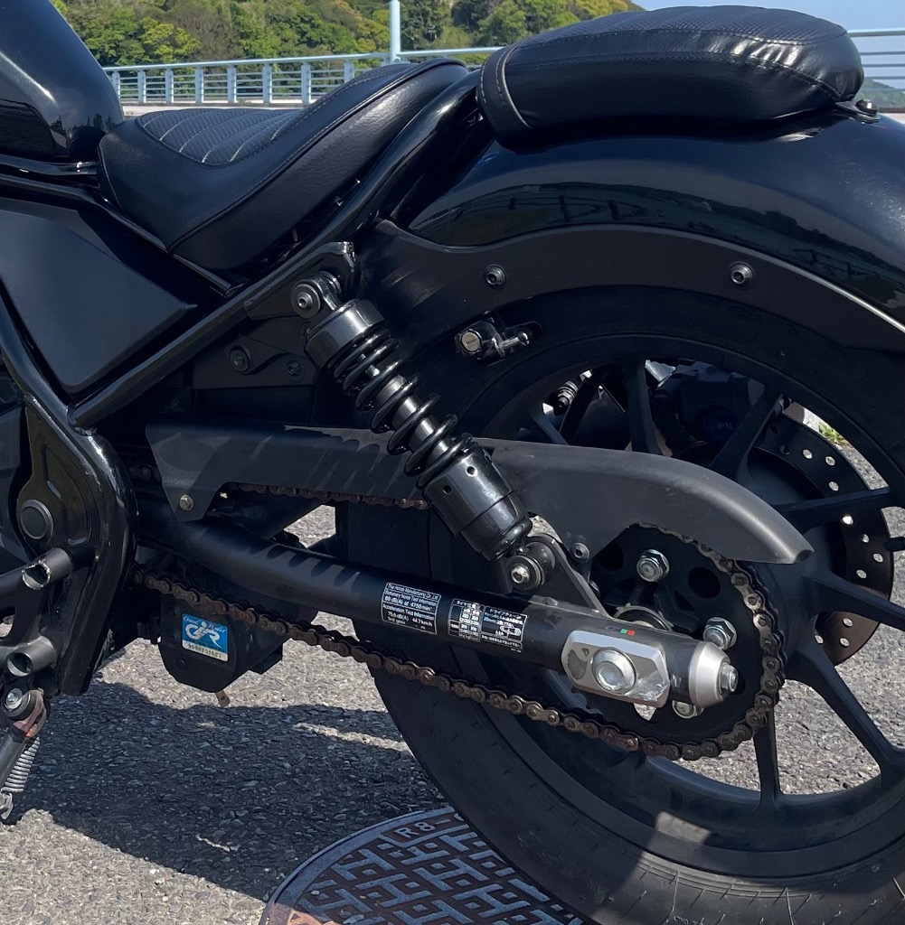 ホンダ レブル250 リアサスペンション ブラック ローダウン リア