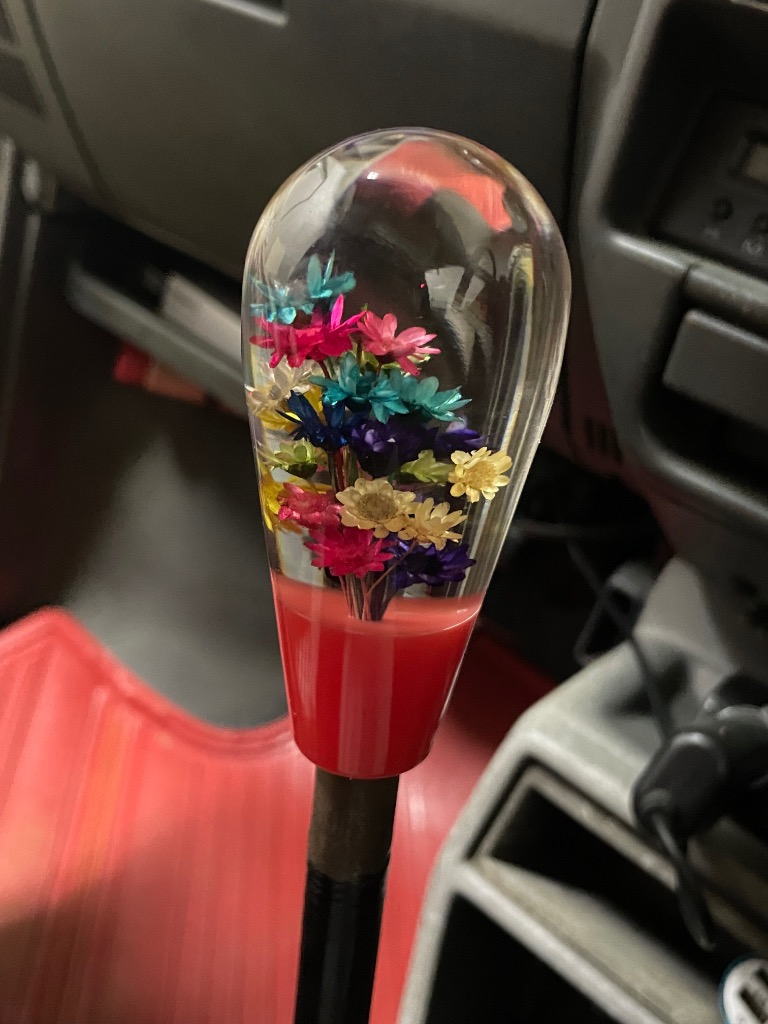 当時物　水中花 シフトノブ M10×1.25 日産 旧車 デコトラ 街道レーサー 汎用 水中花 シフトノブ クリスタル 当時物 レトロ 復刻 レッド M8 M10