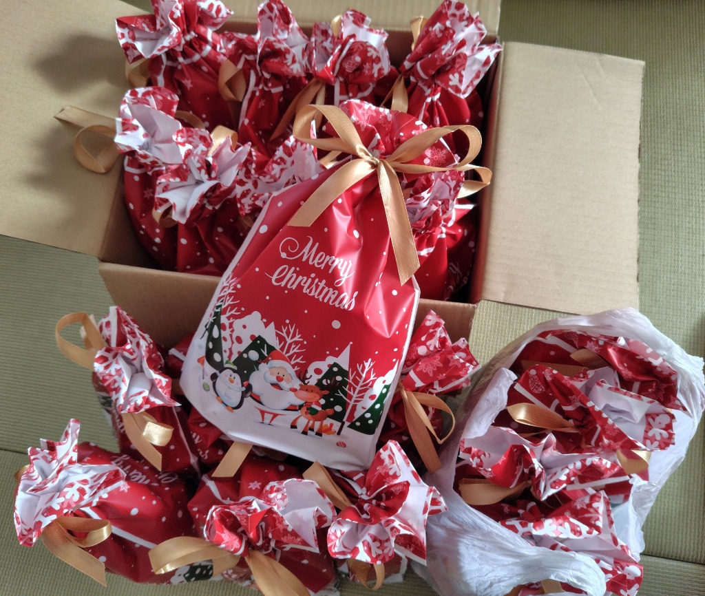 クリスマス ラッピング袋 20枚入り 巾着袋 ラッピング用品