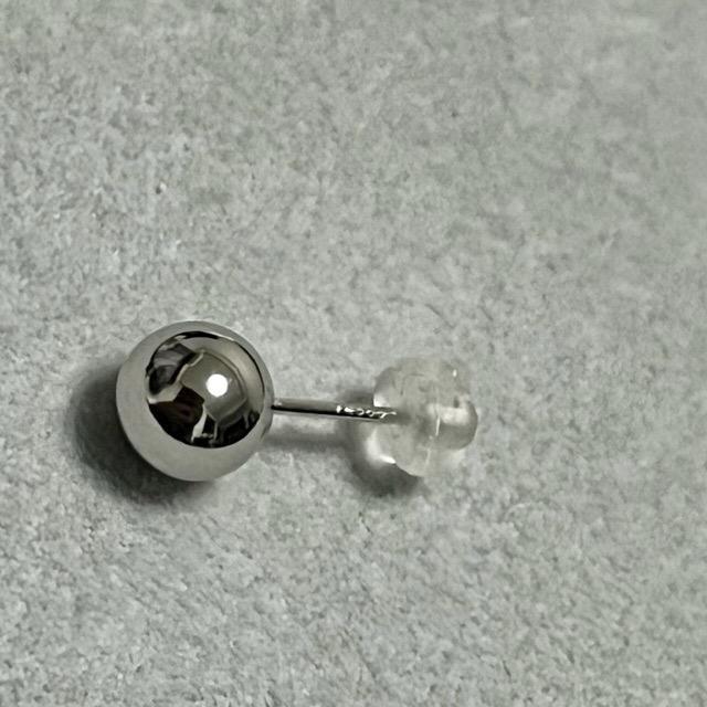 プラチナ 丸玉 ピアス 片耳 6mm メンズ レディース Pt900 刻印