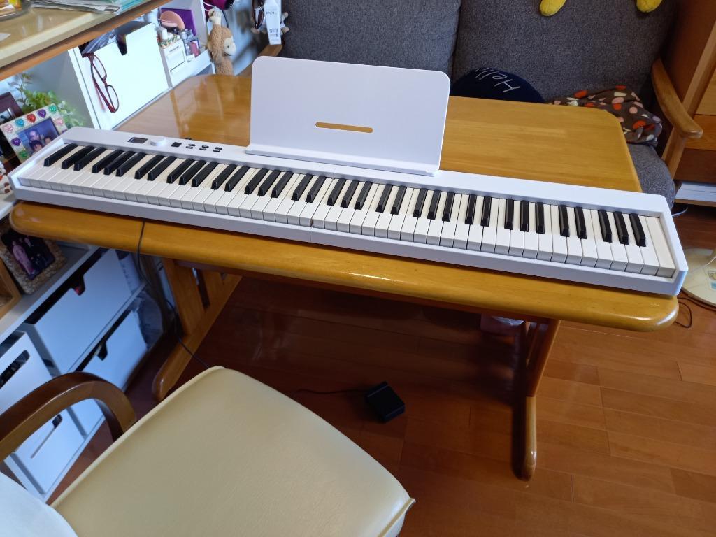電子ピアノ 88鍵盤 折り畳み式 Longeye 高音質 充電型 生ピアノ