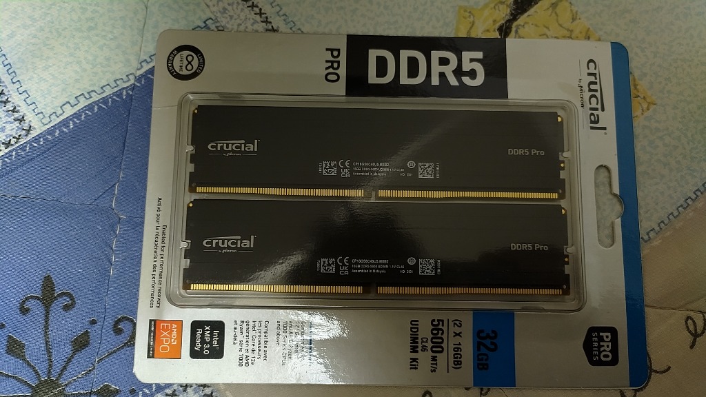 Crucial DDR5-5600 16GB (2枚セット) Crucial 16GB DDR5 RAM, 5600MHz (or 5200MHz or 4800MHz