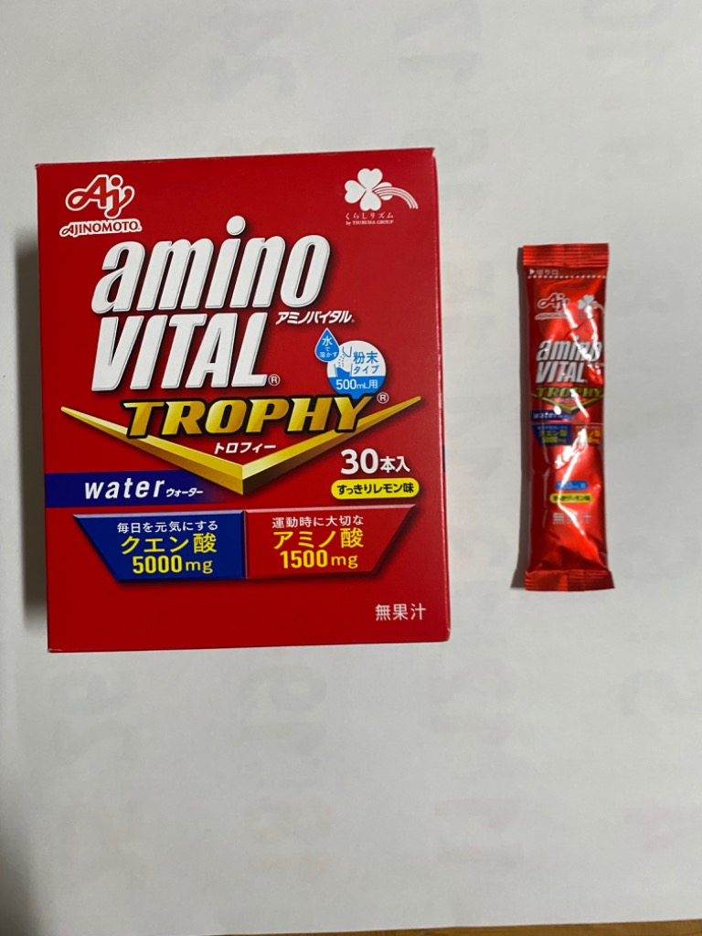 くらしリズム アミノバイタル トロフィー ウォーター すっきりレモン味 500mL用 (15g×30本) 水で溶かす粉末タイプ ※軽減税率対象商品 :  10149901 : ツルハドラッグ ヤフー店 - 通販 - Yahoo!ショッピング