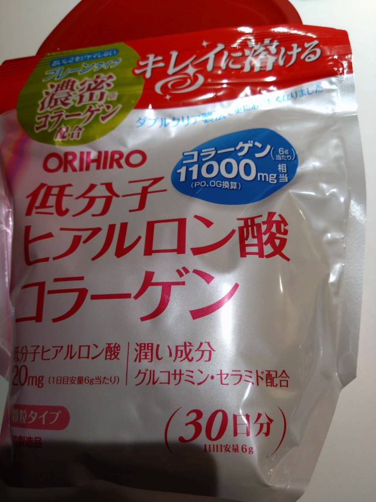 ORIHIRO オリヒロ 低分子ヒアルロン酸コラーゲン 袋タイプ 180g
