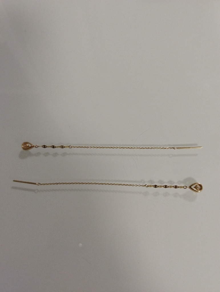 ジュエリーツツミ　ピアス　ロングチェーン　K18 しずく　ダイヤモンド ジュエリーツツミ K18イエローゴールドダイヤモンドピアス