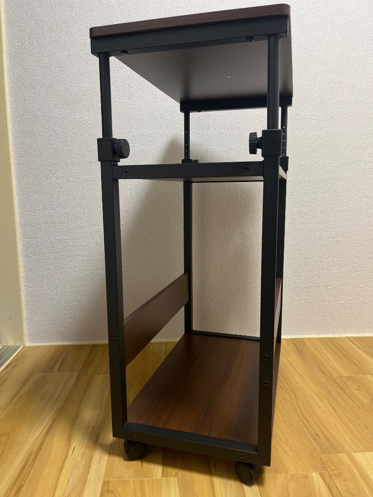 パソコンワゴン 60×35×67.5〜95cm昇降式 PCワゴン サイドデスク