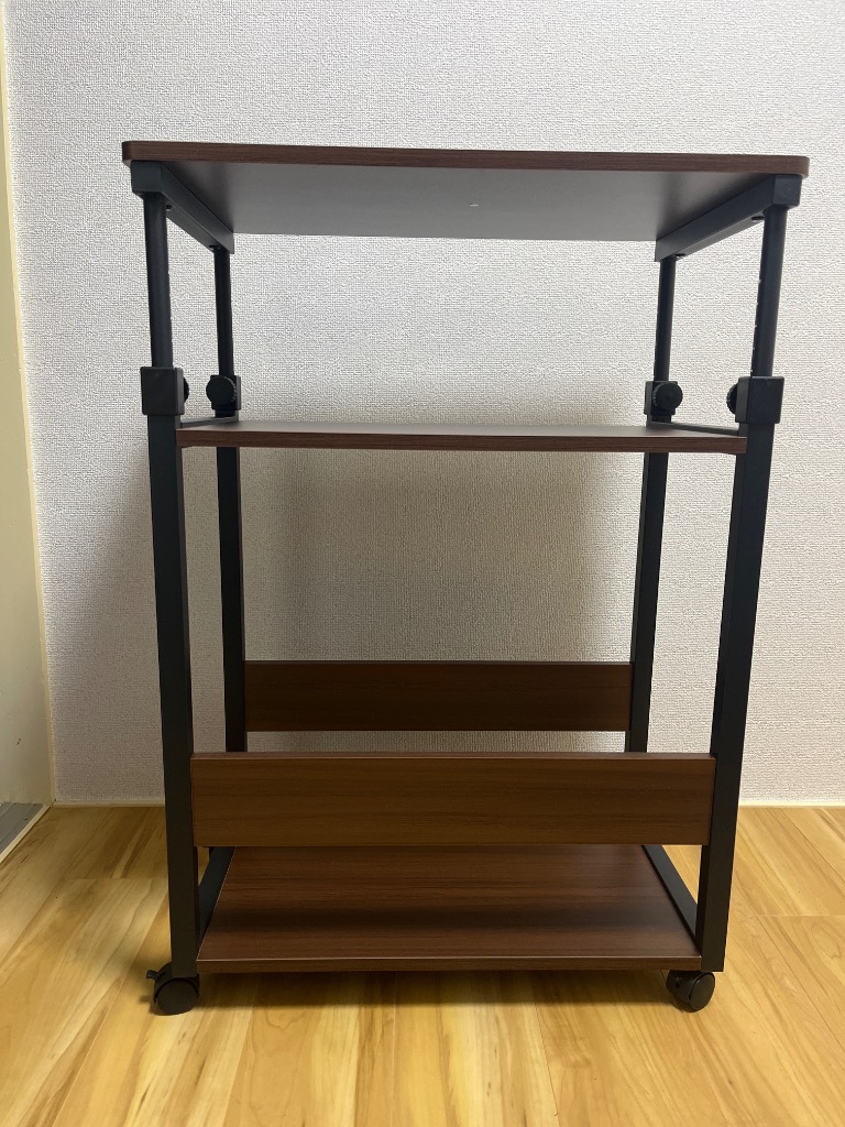 パソコンワゴン 60×35×67.5〜95cm昇降式 PCワゴン サイドデスク