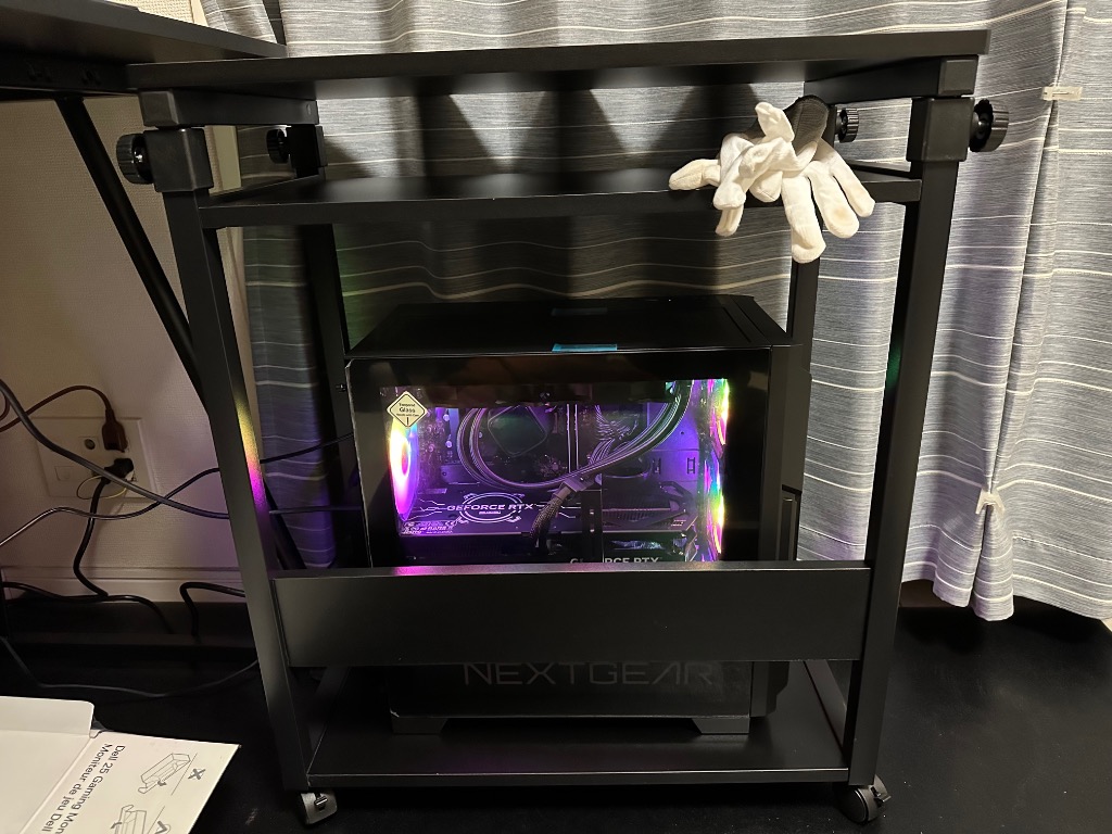 パソコンワゴン 60×35×67.5〜95cm昇降式 PCワゴン サイドデスク