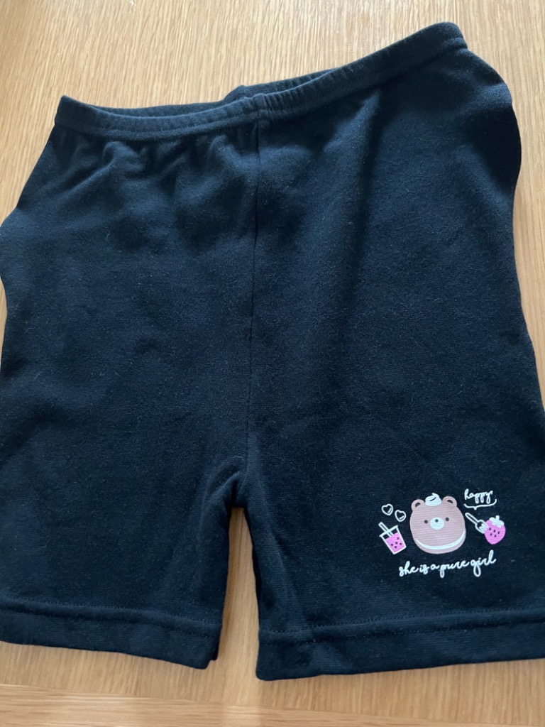 Twin Dimple 重ね履き オーバーパンツ 黒無地 一分丈 スパッツ