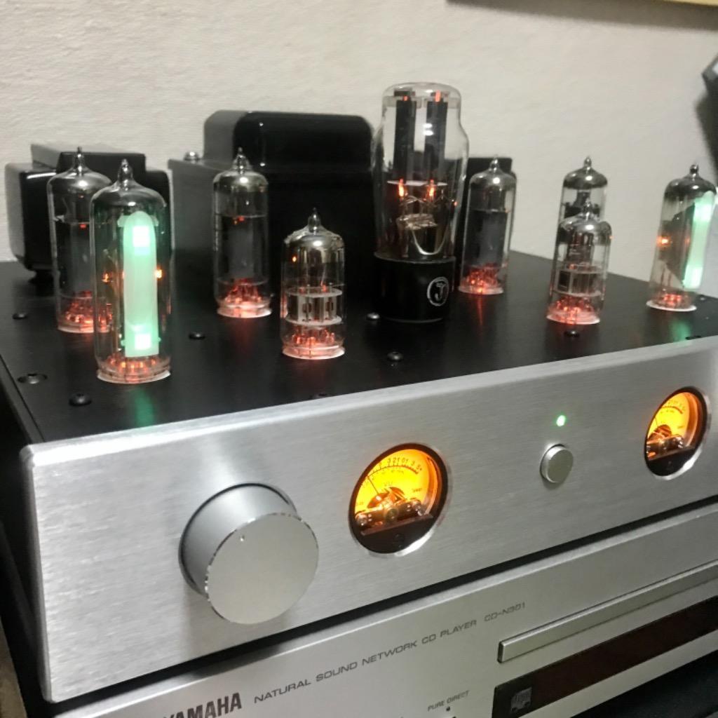 HiFi 6P1 真空管アンプ 6E2レベルメーター付き シングルエンド