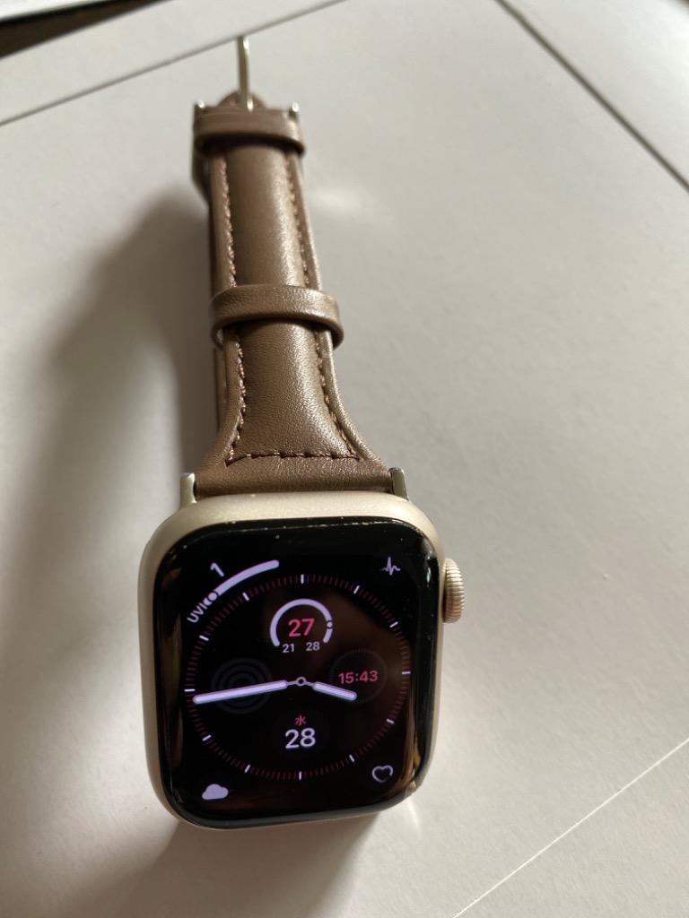 アップルウォッチ バンド スリム 細身 レザー レディース 女性 華奢見え Apple Watch ベルト 38mm 40mm 41mm 42mm  44mm 45mm :awb005:UWアクセサリー - 通販 - Yahoo!ショッピング