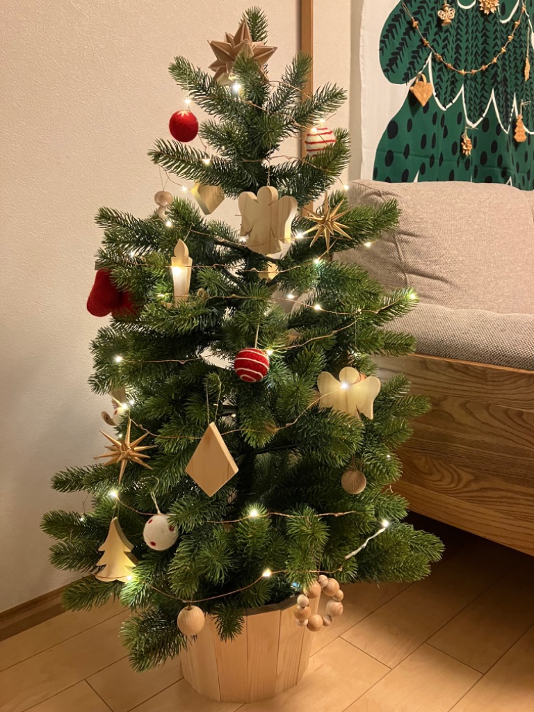 手作りフェルトのクリスマスオーナメント2.5cm（小）レッド