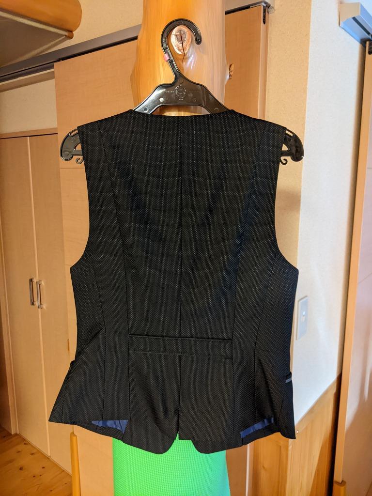 新品☆15号L♪黒系チェック柄♪ベストスーツ♪お仕事・事務服☆r358 カーシーカシマ ベストスーツベスト 事務服 ベスト 制服