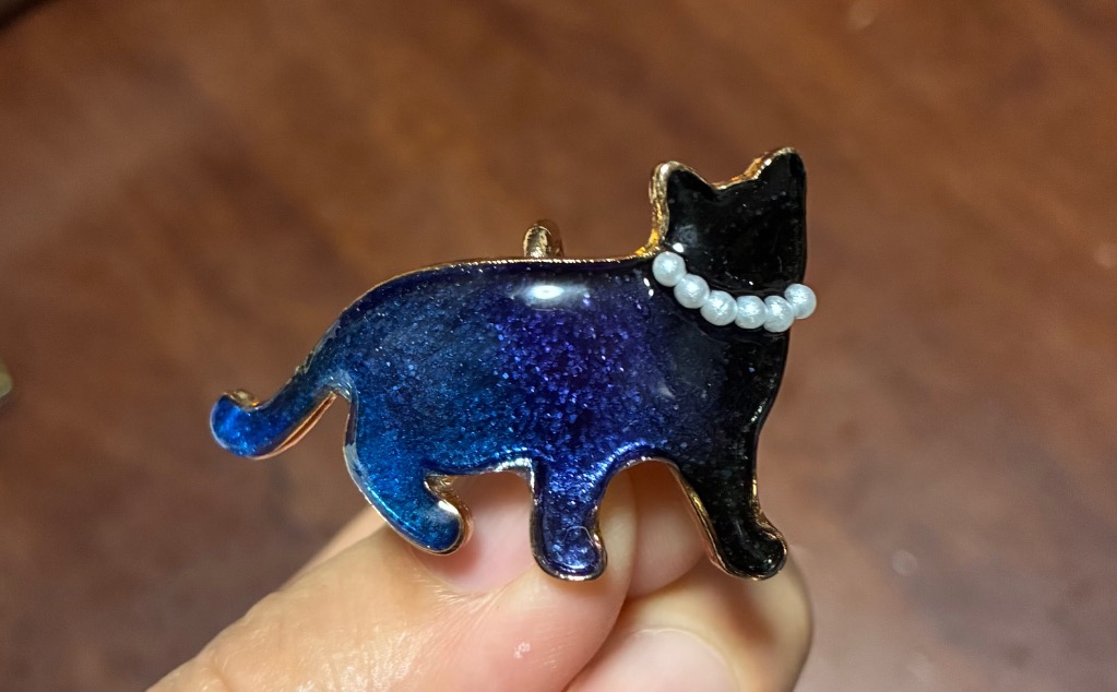 ポニーフック 猫 28mm 1個 ゴールド ヘアアクセ ハンドメイド パーツ