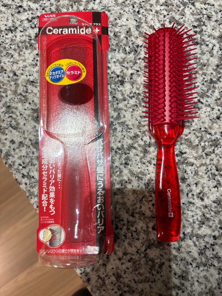 ヘアブラシ セラミド 配合 ブローブラシ セラミドプラス 箱