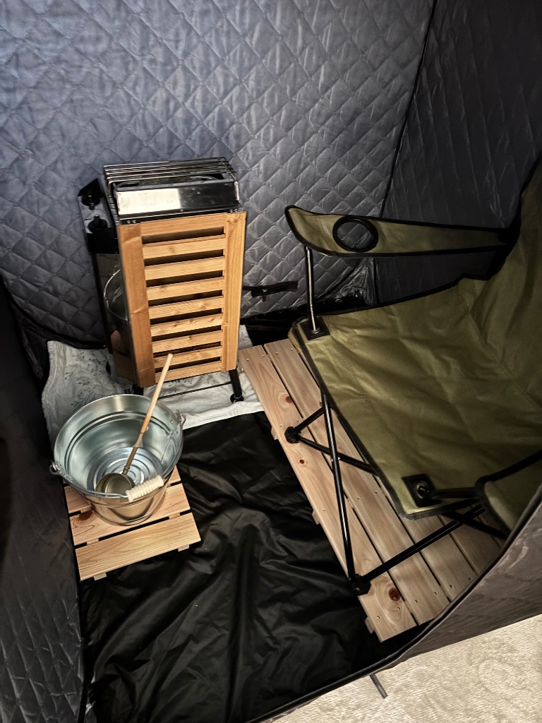 ちーたさん専用 おうち de サウナ　サウナテントセット 木製スツール付き 公式】新発売【2人用】おうちDEサウナ『Rich』自宅でととのう