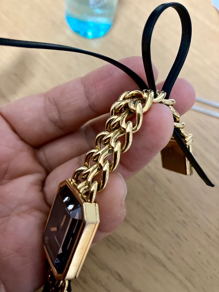 CHANEL（シャネル） プルミエール バンド 革紐 カーフ黒（1セット2本組