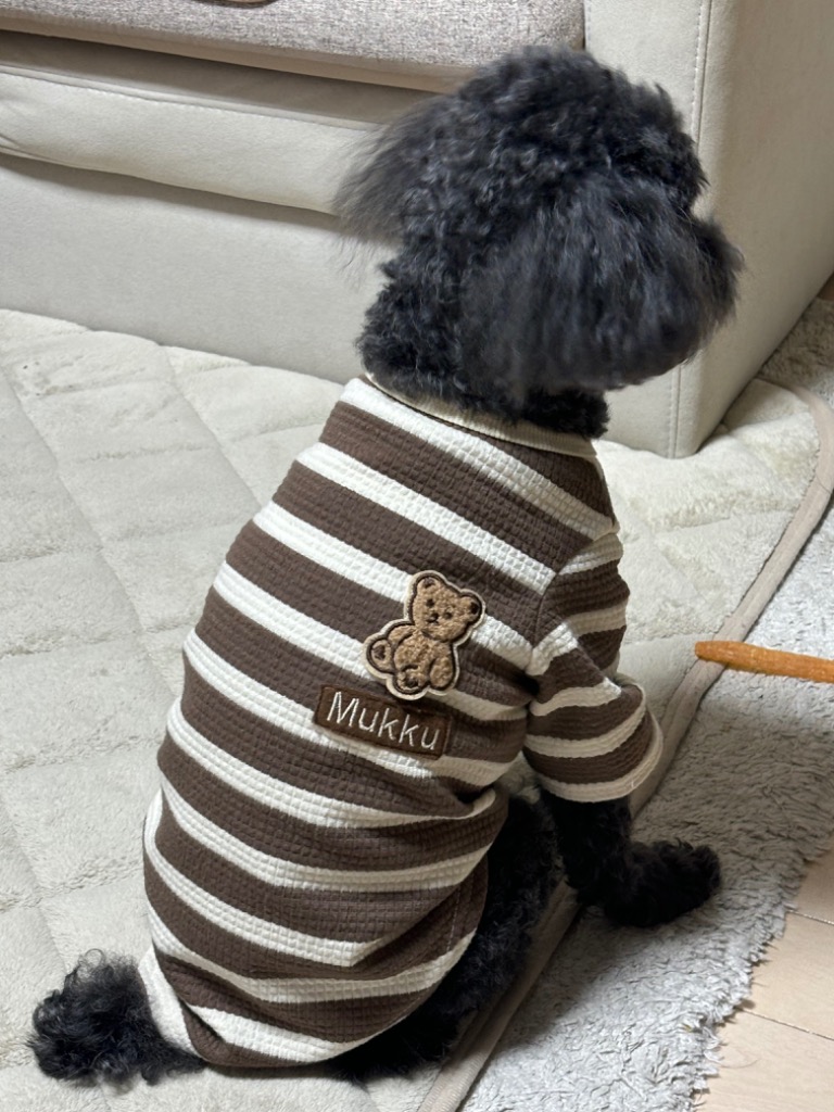 犬 服 名前入り ハンドメイド 刺繍 ワッフル Tシャツ 名入れ ネーム 犬