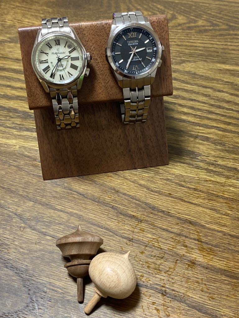 腕時計スタンド 腕時計かけ 台 ２本掛け 木製 SASAHARA 腕時計スタンド (ダブル) 北海道旭川 ウォッチスタンド 時計置き (ダブル)ウォルナット  :wo-w-002:木製 靴べら のウッドライフ 通販 