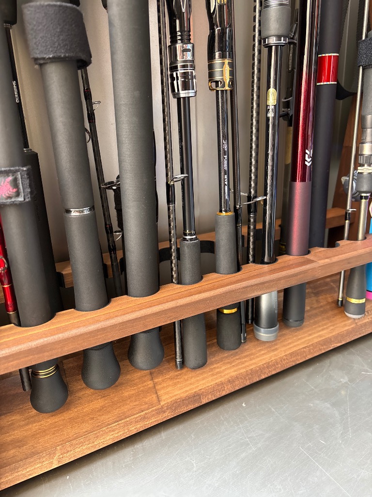 WOODWORKS ロッドスタンド 19本掛 (色：ブラウン) 木製 日本製