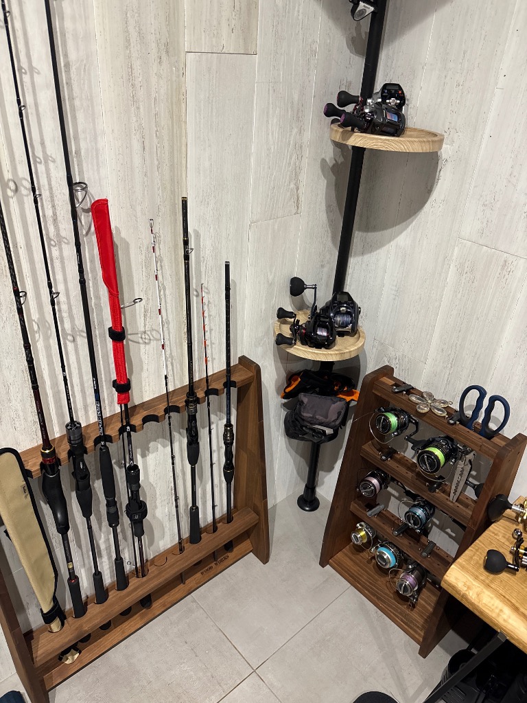 WOODWORKS リールスタンド Bタイプ (サイズ：M)木製 日本製