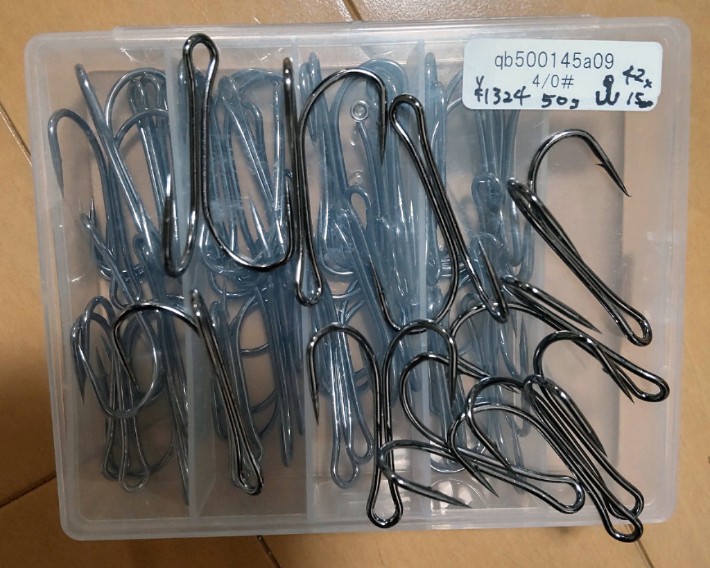 オルルド釣具 ダブルフック 50個入り フック 釣り針 2/0# 3/0# 4