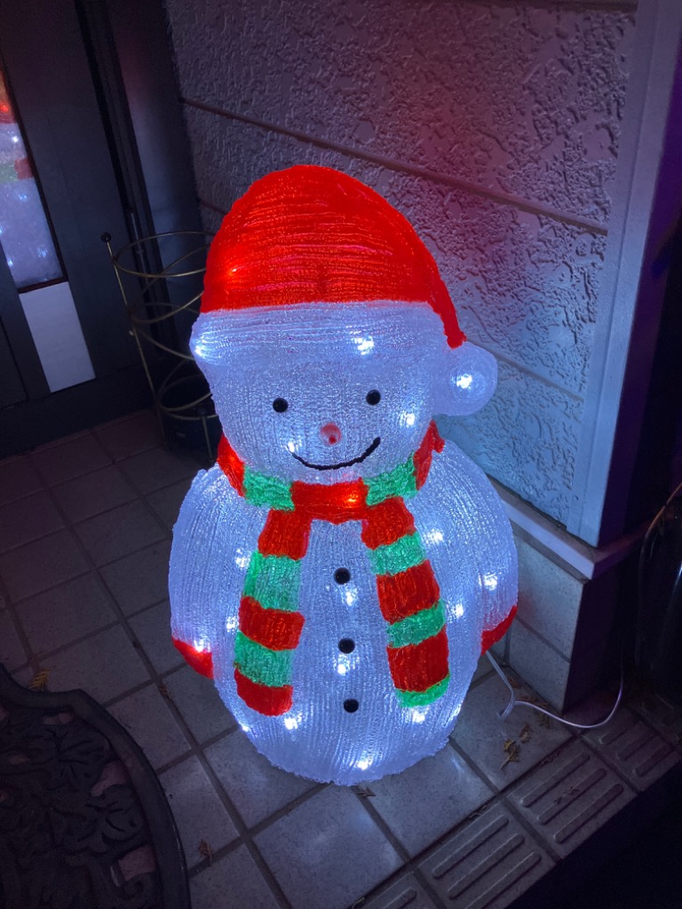 イルミネーション 可愛い雪だるま60cm クリスマス LED モチーフライト LEDライト オブジェ 立体 3D ガーデニング 電飾 屋内屋外  TAC-34