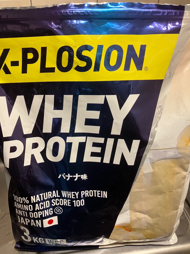 エクスプロージョン WPC 3kg バナナ味 100%ホエイプロテイン 大容量の