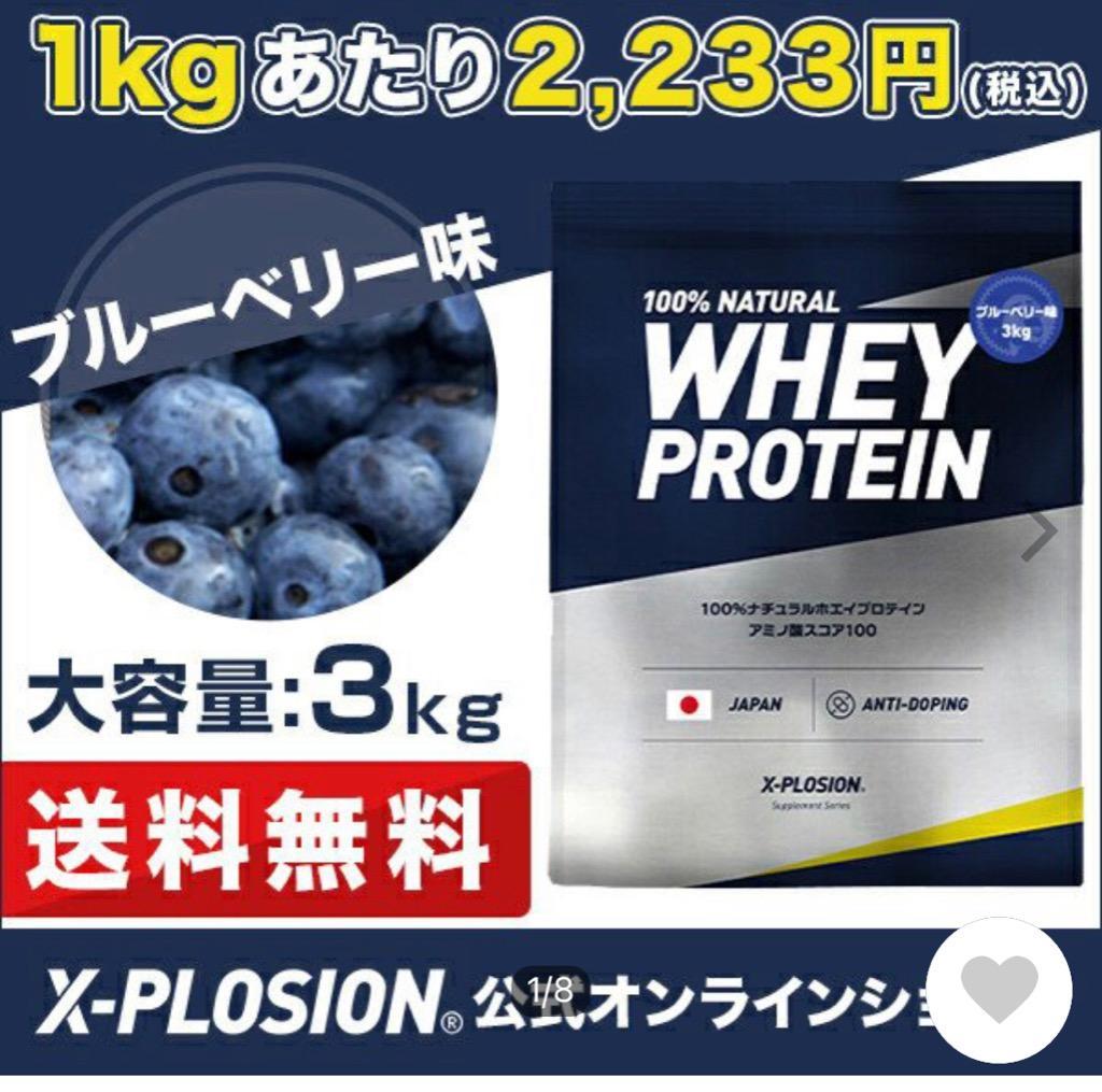 エクスプロージョン WPC 3kg ブルーベリー味 100%ホエイプロテイン 大 