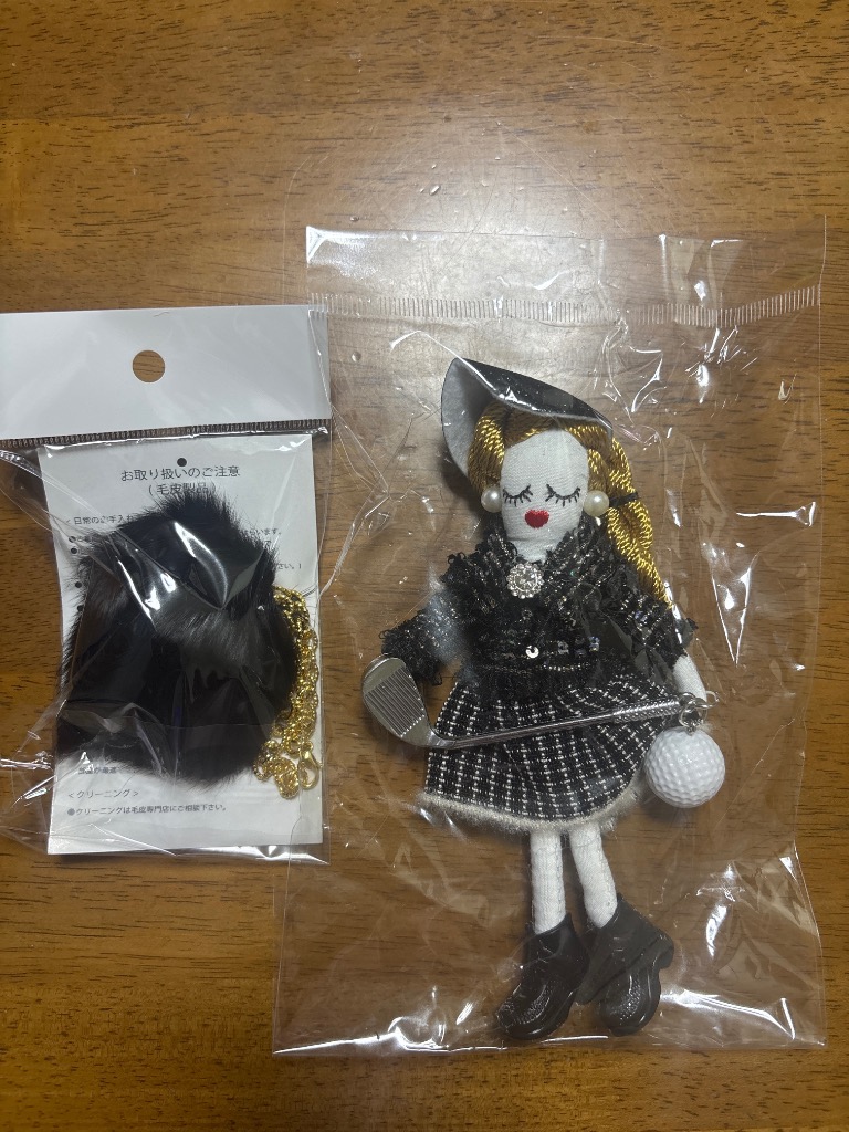 バッグチャーム キーホルダー レディース ドールチャーム ゴルフ