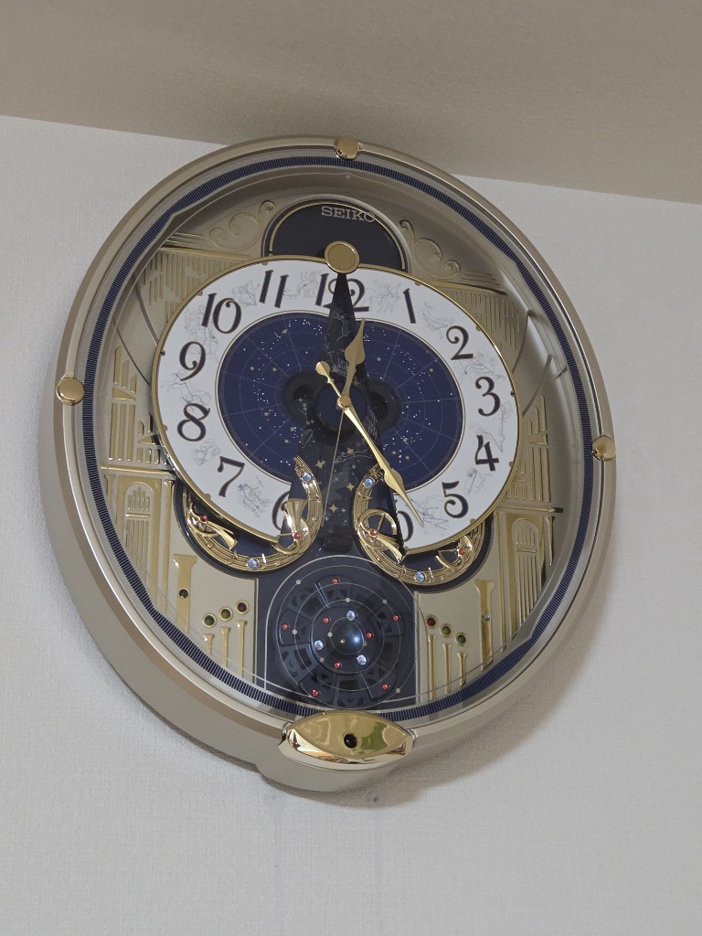 SEIKO セイコー からくり時計 「ウェーブシンフォニー」薄金色