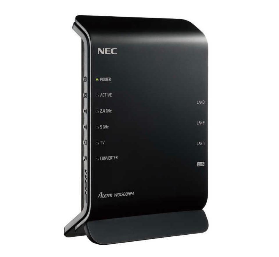 NEC　無線LANルーター(Wi-Fiルーター) ac/n/a/g/b 目安：〜4LDK/3階建　PA-WG1200HP4