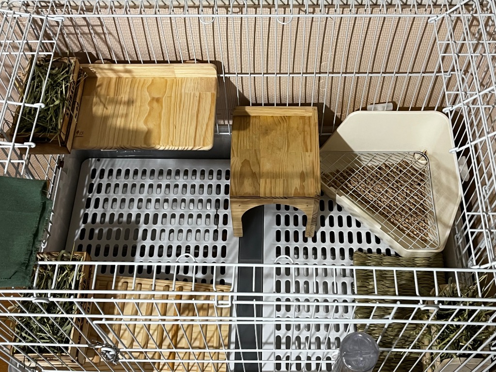 マルカン うさぎのカンタンおそうじケージ ワイドB 小動物用サークル