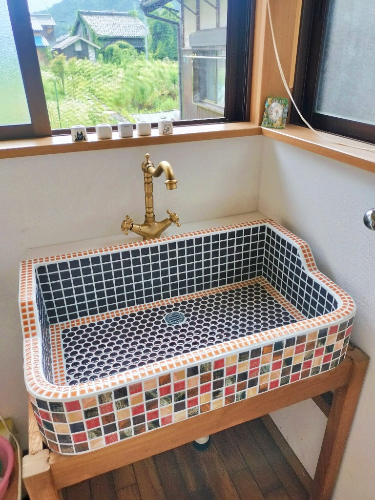 ガーデンシンク おしゃれ タイル 屋外用 タイルシンク 日本製 シンク DIY 工具 庭 ガーデニング 散水 水栓 水周り モルタル S1880 :  1880 : 作善堂 ヤフー店 - 通販 - Yahoo!ショッピング