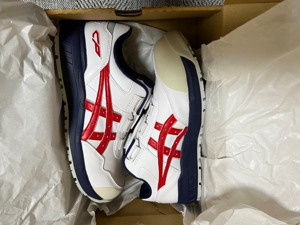 ASICS BOAシステム安全靴 ホワイト/レッド ウィンジョブ® CP306 BOA® 3E相当 | ホワイト×クラシックレッド