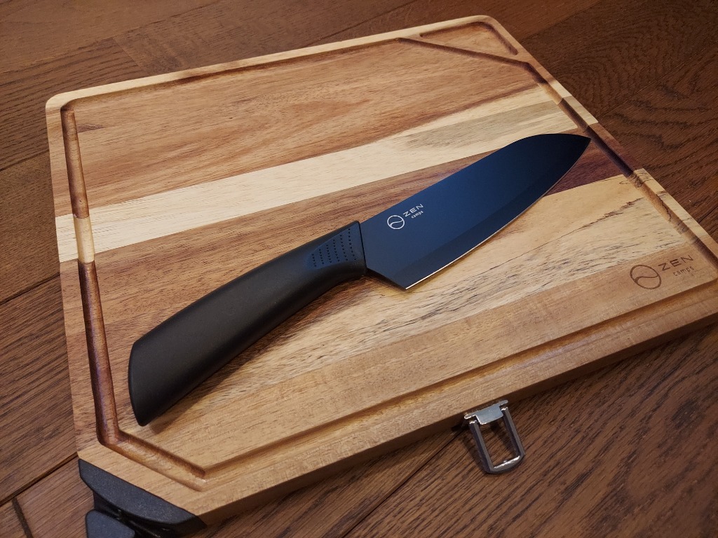 ZEN Camps 包丁付きまな板 キャンプ 調理器具 まな板 包丁