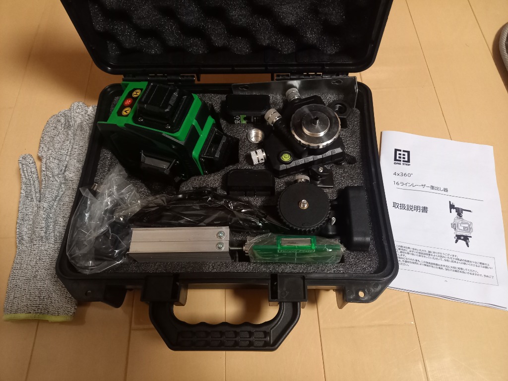 16ライン墨出し器 レーザー墨出し器 4x360° グリーン レベル