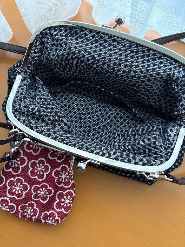 和柄金襴【ハンドメイド】がま口バッグ　 龍　 2点セット　#B116 鶴と龍(赤)縦型がま口バッグ | Zeppink