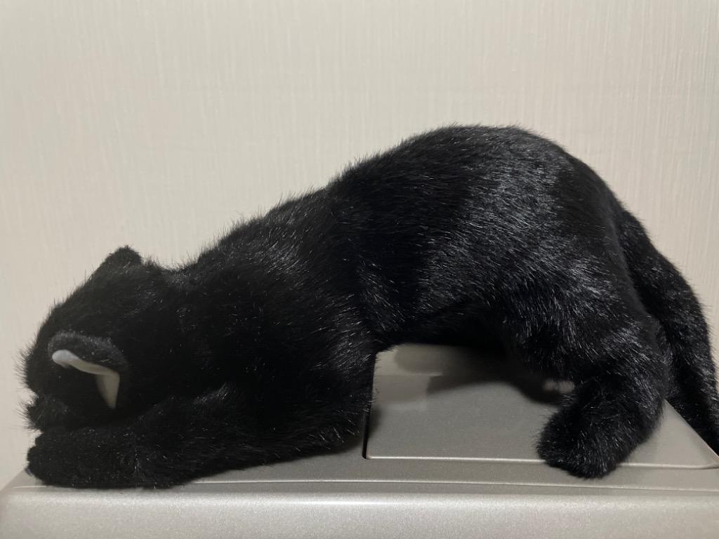 日本製 リアルな猫のぬいぐるみ 58cm クロネコL目明き 本物みたいな