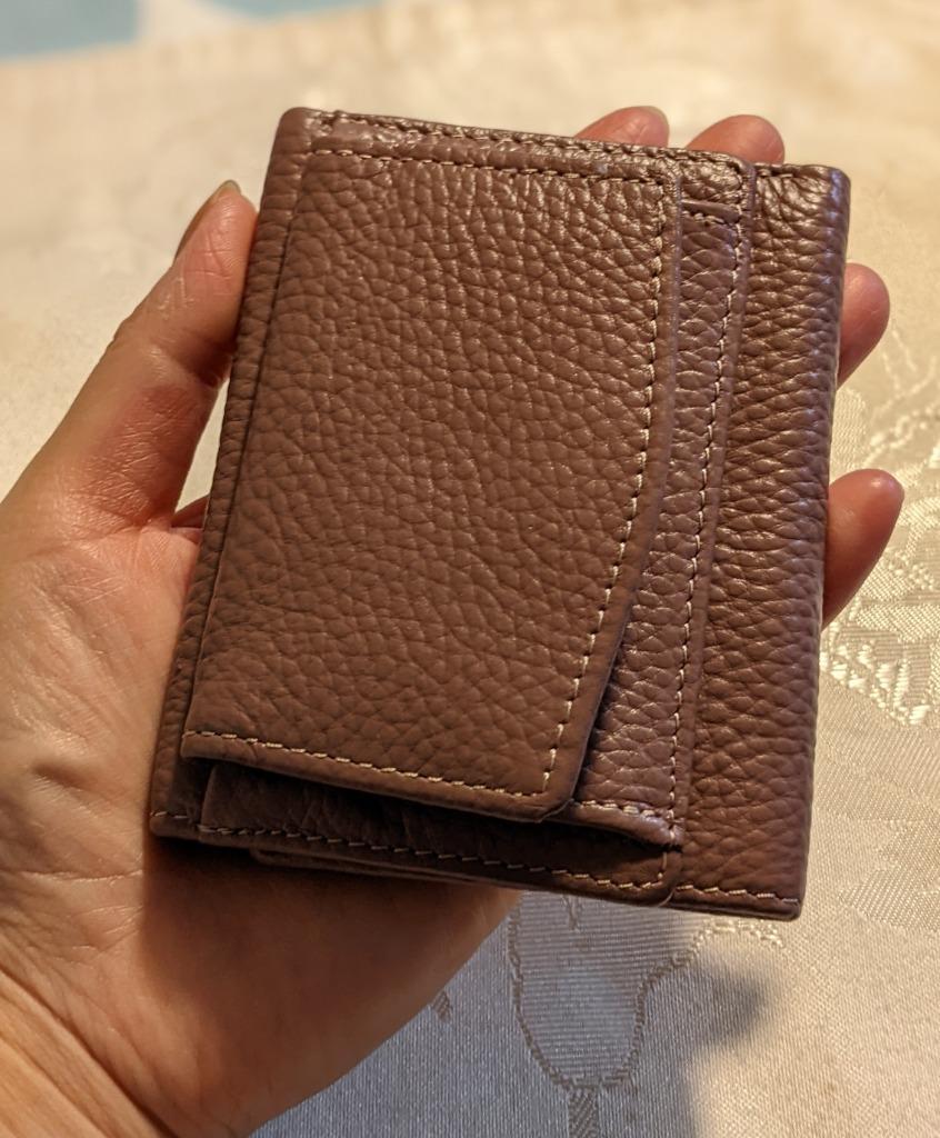 博多の森leather 二つ折り財布 本革 博多の森Leather 薄い財布 二つ折り財布 本皮 グリーン色